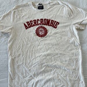Abercrombie & Fitch Red and White Short Sleeve Tee